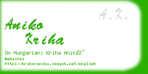 aniko kriha business card